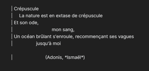 respect des espaces en début de ligne